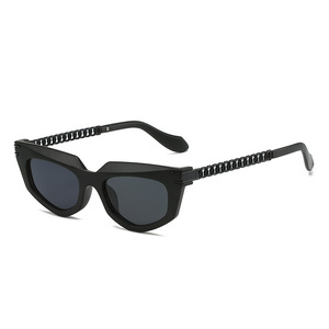 2023 New Arrival Luxury Metal Chain <b>Sunglasses</b> Women <b>Retro</b> Vintage Cat Eye Shades <b>Sunglasses</b> Ladies - Product Image 3