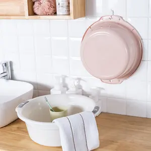 Home Bathroom Round Wash Face Basin Clothes Cleaning Basin Plastic Water Washbasin