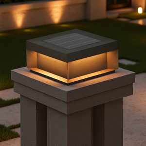 <span class=keywords><strong>Lampadaire</strong></span> solaire moderne pour portail de jardin, étanche IP65, LED avec culot E27, corps <span class=keywords><strong>en</strong></span> acier inoxydable, design extérieur à intensité variable - Product Image 3
