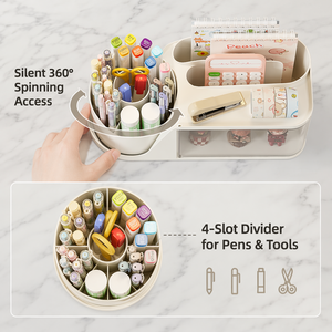 Porte-stylos rotatif 2-en-1 avec vitrine pour figurines, organisateur de bureau rotatif à 360 degrés pour le bureau, vente en gros OEM - Product Image 2