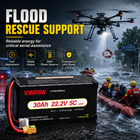 VIWIPOW Produk Terbaru Baterai Semi-solid 30Ah 6S 22.2V 5C Paket Baterai Lithium Ion Berkualitas Tinggi untuk Drone Penanggulangan Darurat UAV
