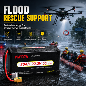 بطارية VIWIPOW الجديدة شبه الصلبة 30 أمبير ساعة 6S 22.2 فولت 5C عالية الجودة من الليثيوم أيون للطائرات بدون طيار والاستجابة للطوارئ - Product Image 3