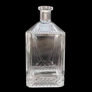 700ml 750ml Whisky vuông thủy tinh trong suốt khắc <span class=keywords><strong>Craft</strong></span> nút chai với nắp kính chai rượu vang có thể được tùy chỉnh 6000 cái - Product Image 5