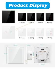 Interruptor Táctil Inteligente WiFi Tuya de 1/2/3/4 Vías, Interruptor de Luz Inteligente con Panel de Vidrio y Sensor Táctil, Compatible con Alexa y <span class=keywords><strong>Google</strong></span> Home - Product Image 2