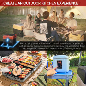 Taşınabilir 20L araba pil buzdolabı dondurucu DC 12V 810Wh açık güneş ev kullanımı için 300W enerji depolama güç istasyonu - Product Image 4