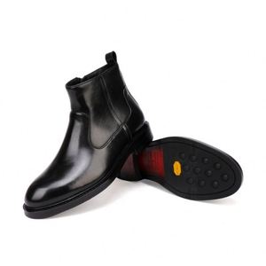Botas de Cuero para Hombre, Nuevas, Otoñales, de Caña Alta, de Piel Vacuna, Antideslizantes, Clásicas, para Trabajo y Exteriores - Product Image 1