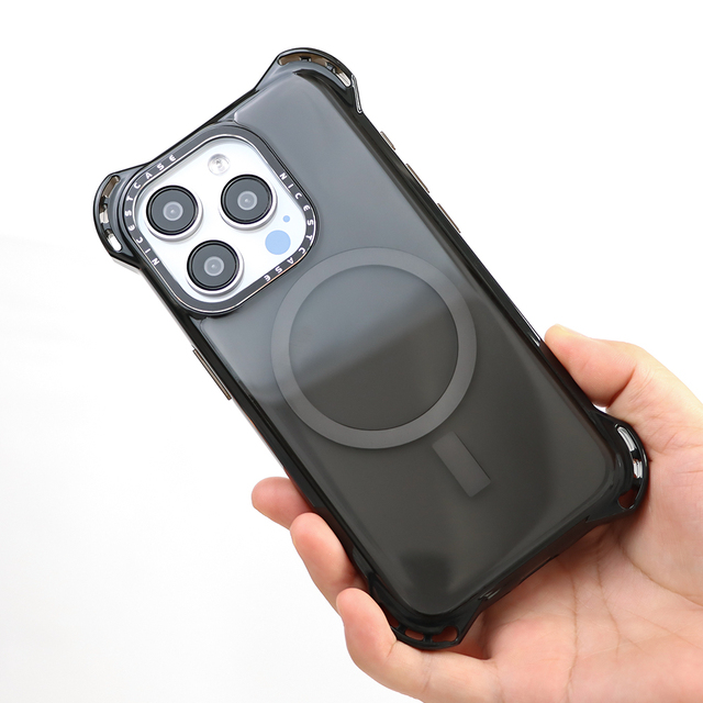 Magnetic Transparent Phone case for iPhone 17 15 16 Solid Color Airbag Anti Drop Camera All Inclusive Lens Protective Cover
