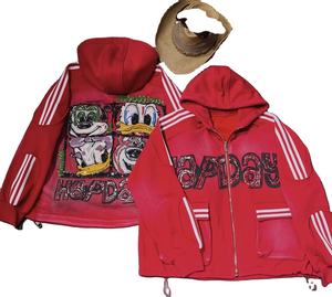 6869/Giacca da <span class=keywords><strong>Donna</strong></span> Stampata con Cappuccio <span class=keywords><strong>di</strong></span> <span class=keywords><strong>Marca</strong></span> Trendy Stile Street Fashion <span class=keywords><strong>di</strong></span> Grande Manifattura Felpe da <span class=keywords><strong>Donna</strong></span> - Product Image 1