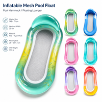 Matelas Gonflable Pliable en PVC avec Filet de Fixation pour Piscine, Chaise Longue Flottante, Lit de Piscine, Hamac, Matelas Pneumatique pour Divertissement