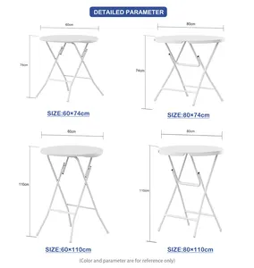 屋外80cmカクテルバービストロカクテルプラスチック折りたたみ式ハイバーテーブルパーティー用