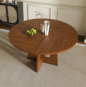 Modern <b>Round</b> <b>Dining</b> <b>Table</b> for 6-47 Inch Home Furniture Durable Eco-Friendly Wooden <b>Table</b> with Wood Grain Finish - Product Image 3