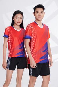 Jersey Bulu Tangkis Keluarga Kustom Bernapas Cepat Kering Ringan Seragam Tim Pertandingan Logo Kustom Pesanan Grosir - Product Image 2