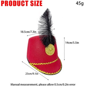 SOLPOP Sombrero <span class=keywords><strong>de</strong></span> Baterista para Niños y Adultos, Disfraz <span class=keywords><strong>de</strong></span> Soldado Negro y Dorado para Desfiles, Clubes y Halloween - Product Image 4