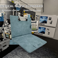 Portapapeles Plegable A4 NEXXGEN Edición Médica para Enfermeras, de Cuero PU con Impresión UV, Laminado, con Patrón