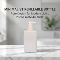 Bouteille pompe carrée vide en plastique de 300 ml pour shampoing, gel douche, distributeur de liquides cosmétiques pour hôtel