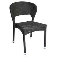 Chaise de canapé d'extérieur simple de grande taille Chaise de salle à manger en rotin de café antique en aluminium de restaurant en osier PE
