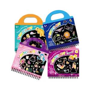 Sirène licorne <span class=keywords><strong>Prince</strong></span> Scratch Note <span class=keywords><strong>dessiner</strong></span> livre créatif bricolage Art pour maternelle papier écriture jouet avec poignée boîte emballée - Product Image 6