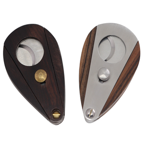 Sang Trọng Xì gà Phụ Kiện Hình Dạng Đôi Lưỡi Thép Không Gỉ Gỗ Xì gà Cắt Kéo Dao Với Nút - Product Image 1