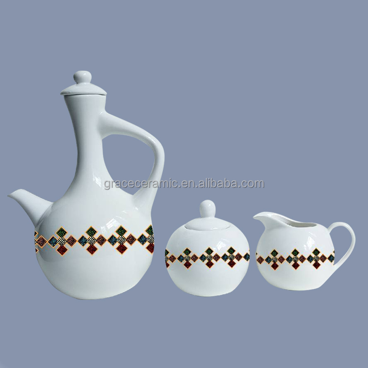 Ethiopian Coffee Cup Set - 23pcs Fine Porcelain Tradition