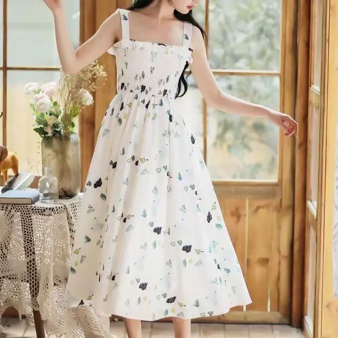 Hot Bán Sẵn Sàng Để Tàu Phụ Nữ Phụ Nữ Thanh Lịch Trắng In Dresses Không Tay Giá Rẻ Đẹp Mùa Hè Dresses Cho Cô Gái