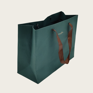 Sac en papier à provisions biodégradable recyclable écologique personnalisé accessoire de ruban plastification de style classique estampage à chaud de votre propre - Product Image 1