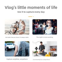 Nouveau stabilisateur pour perche à selfie télécommandée, anti-tremblement, avec lumière LED intégrée, mini trépied portable en alliage d'aluminium pour VLOG