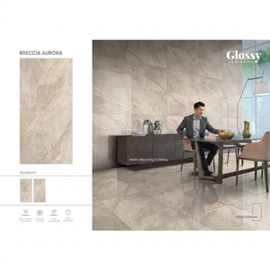 Azulejos de Porcelana Cerámica Gris Avario 600x1200mm, Azulejos de Piso y Pared con Acabado Pulido Efecto Mármol para Proyectos Comerciales - Product Image 2