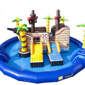 Tobogán Acuático Inflable de PVC de Grado Comercial con Piscina, 0.9 mm de Grosor, Garantía de 3 Años, para 5-10 Pasajeros - Product Image 1