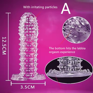 Condones Transparentes de Cristal con Espinas, Juguete Sexual, Extensor de Pene con Sensación Realista, Reutilizable para Parejas - Product Image 3