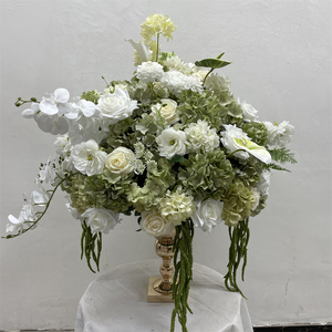 Elegant White <b>Artificial</b> <b>Flower</b> Arrangement Wedding Table Centerpieces Real Touch Silk Floral Decor&Reception Party - Product Image 1