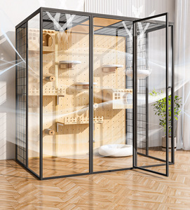 <span class=keywords><strong>Cage</strong></span> pour animaux de compagnie portable multi-niveaux en aluminium, design moderne, avec un espace extra large et confortable pour les petits animaux, utilisation en intérieur - Product Image 6