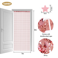 Rideaux à franges en feuille d'aluminium étoilée 1x2m, décors colorés en guirlandes PET pour anniversaire, Halloween, mariage, Nouvel An, fournitures de décoration murale pour fêtes