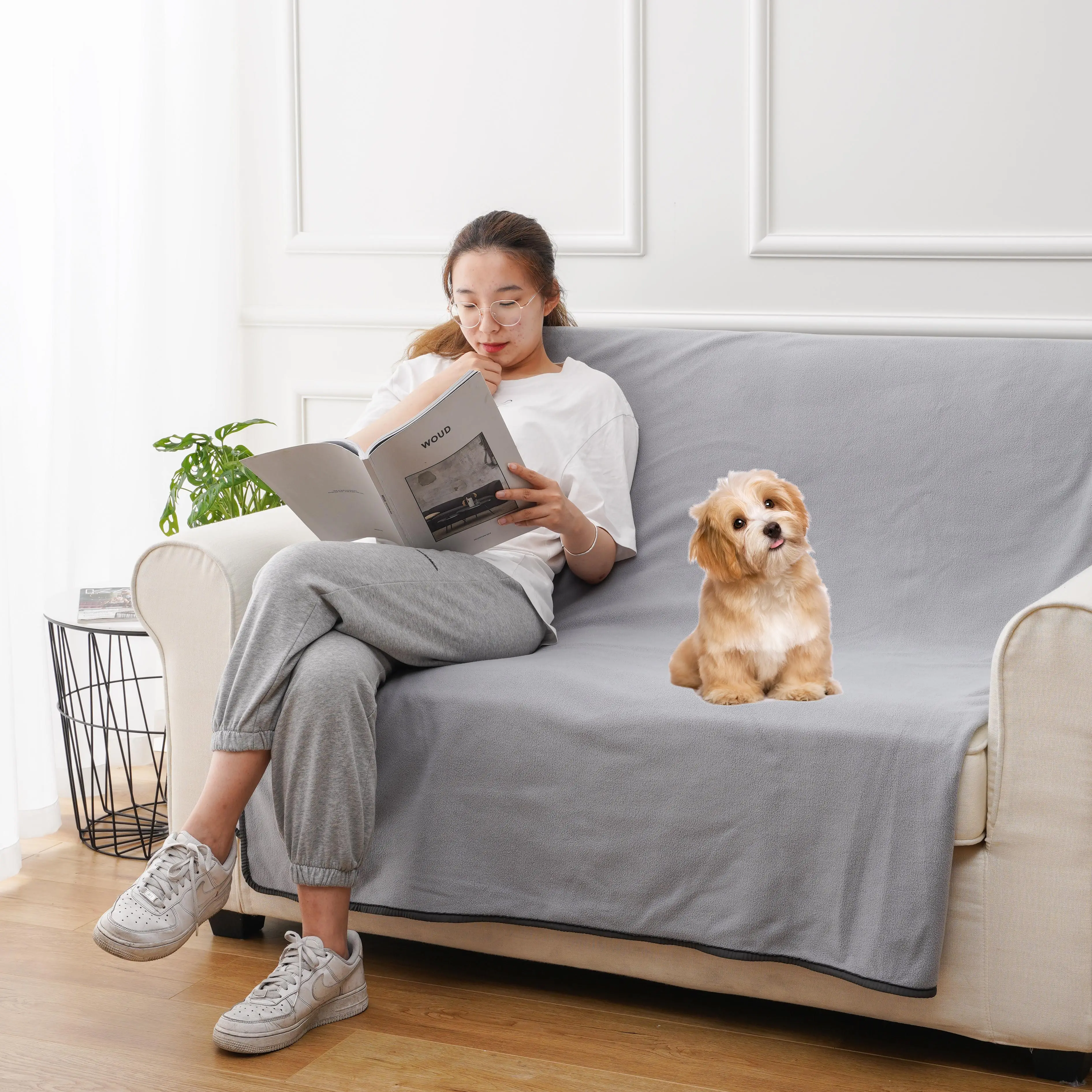 100% manta impermeable para cama de perro, funda de sofá grande antideslizante para el hogar, protectores de colchón para incontinencia para mascotas y perros