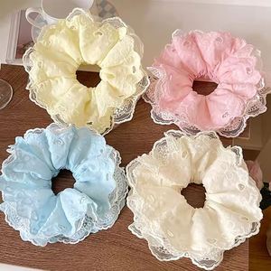 Vente en gros de chouchous extra larges à lacets, style européen et américain, avec large élastique - Product Image 4