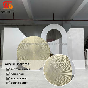 ฉากหลังงานแต่งงานขนาดใหญ่แบบกำหนดเองของ LEDA ฉากอะคริลิคสีขาวสำหรับตกแต่งทางเข้างานวันเกิดสำหรับตกแต่งงานอีเว้นท์ - Product Image 4