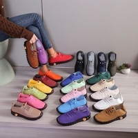 Chaussures plates en cuir faites à la main pour femmes - Mocassins décontractés à semelle antidérapante pour un usage quotidien