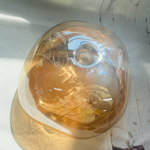 Pantalla de Lámpara de Vidrio Redonda Transparente con Diseño Chino Antiguo, Rosca G9, Acabado Dorado Irregular, Venta al Por Mayor - Product Image 2