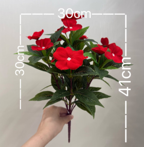 Flores Artificiales <span class=keywords><strong>de</strong></span> <span class=keywords><strong>Impatiens</strong></span> Resistentes a los Rayos UV, Impermeables, con Tacto Real, para Jardín, Patio, Balcón, Interiores, Exteriores, Decoración del Hogar y Bodas - Product Image 6