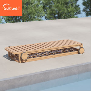 Chaises longues d'extérieur en bois <span class=keywords><strong>de</strong></span> teck massif, résistantes à l'eau, pour piscine, plage, villa, fabrication directe d'usine, France - Product Image 3