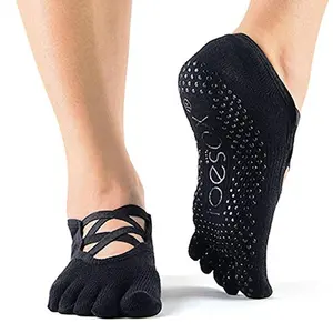 全脚趾Elle瑜伽普拉提握把女士健身房运动定制品牌袜子