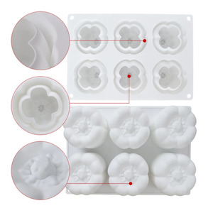 Moule en silicone en forme de poivron, 6 cavités, antiadhésif, pour gâteaux, chocolat, fondant, mousse, desserts - Product Image 2