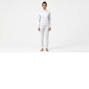 <b>White</b> Winter Hooded Breathable Solid Tracksuit <b>Jogger</b> Set Zip-Up Sweatshirt and Drawstring <b>Jogger</b> Pants Casual Sportswear - Product Image 1