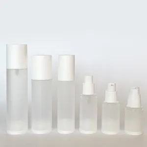 XINHE cosmetic skincare empty frosted clear airless lotion mist spray pump bottle 15ml 30ml 50ml 80ml 100ml 3 cap types