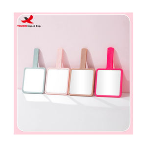 Miroir de maquillage à main pour l'approvisionnement mixte, miroir de maquillage à poignée, miroir cosmétique pour femmes, miroir en plastique carré personnalisé - Product Image 4