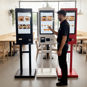 Nouveau design, terminal libre-service à écran tactile Full HD 27 pouces, kiosques <span class=keywords><strong>de</strong></span> paiement Linux avec imprimante/scanner <span class=keywords><strong>de</strong></span> <span class=keywords><strong>code</strong></span> QR/microphone/caméra - Product Image 2