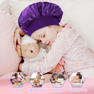 Bonnet de nuit unisexe en satin tie-dye pour enfants, style européen et américain, élastique, toutes saisons, 48-50 cm, vente chaude transfrontalière ET01 - Product Image 4