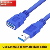 Kabel Ekstensi USB 3.0 Tipe-A Male ke Tipe-A Female Transfer Data Kecepatan Tinggi Berpelindung Mesh Tembaga Bebas Oksigen untuk Komputer