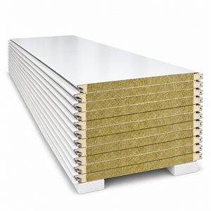 Panneau sandwich en laine de roche fabriqué à la machine, moderne, écologique, résistant aux intempéries, pour les murs extérieurs des salles d'exposition et des bâtiments publics - Product Image 1