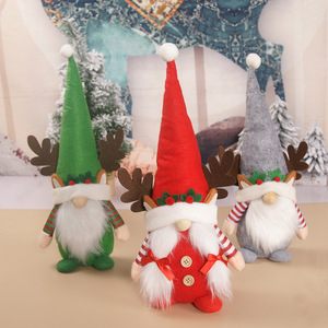 <b>Christmas</b> Faceless Gnome Plush Doll Tree Shaped Hat Tabletop Home Party Ornament Decor - Product Image 3