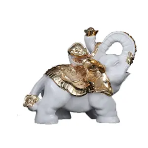 欧洲树脂大象雕像动物雕像办公桌树脂工艺品装饰礼品